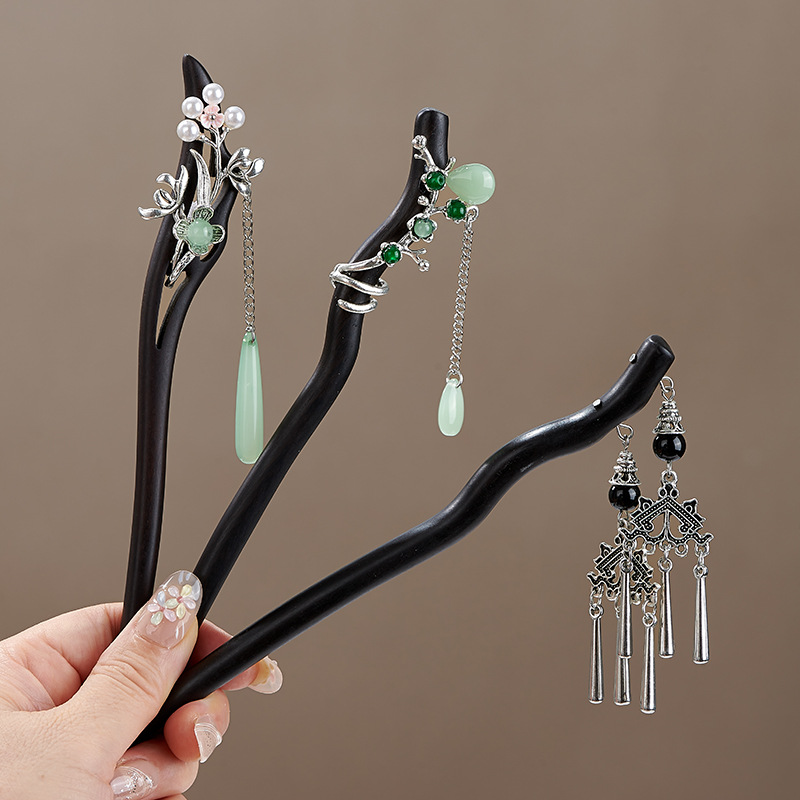 New Chinese style ebony hairpi - مراجعة Hanbok Hair Pin وسعره