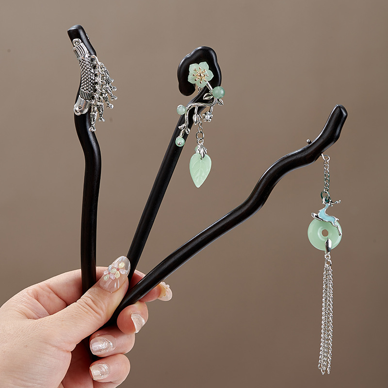 New Chinese style ebony hairpi - مراجعة Hanbok Hair Pin وسعره
