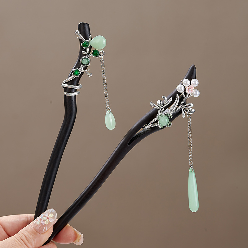 New Chinese style ebony hairpi - مراجعة Hanbok Hair Pin وسعره