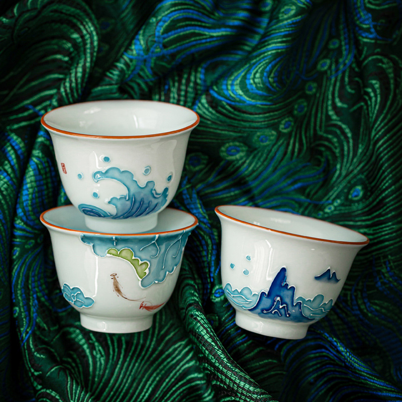 Hand-painted Kung Fu Tea Cup,  - مراجعة Celadon Ceramic Cup وسعره