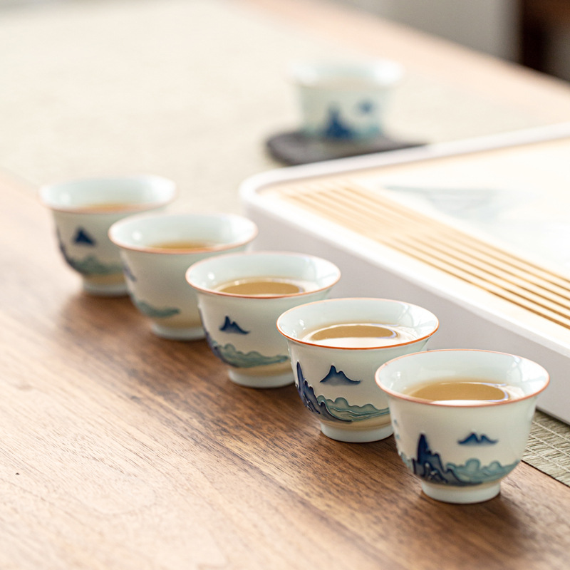 Hand-painted Kung Fu Tea Cup,  - مراجعة Celadon Ceramic Cup وسعره
