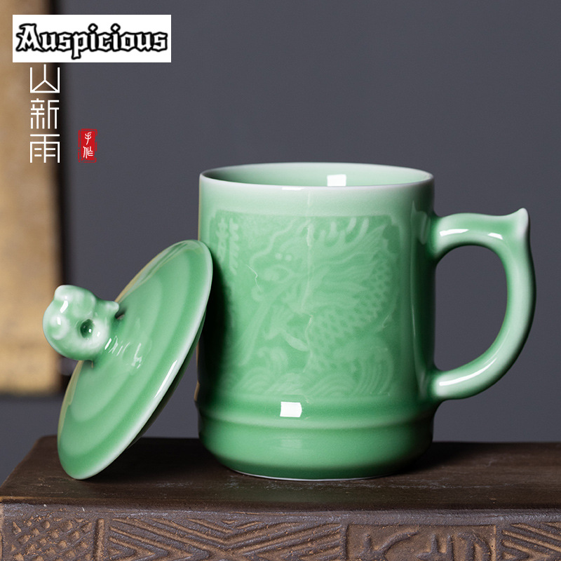 410ml Longquan Celadon Office  - مراجعة Celadon Ceramic Cup وسعره