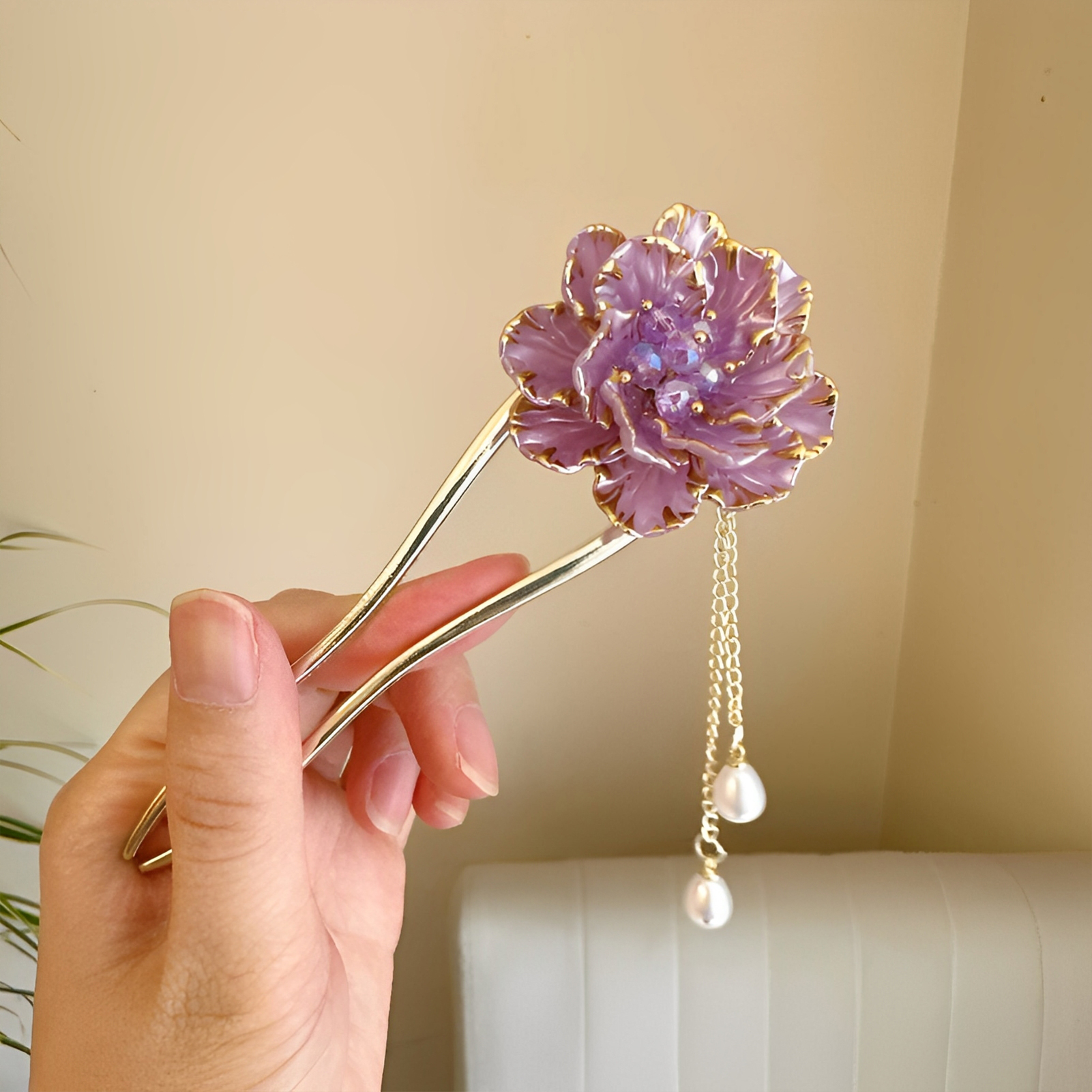 Elegant Hair Stick Peony Flowe - مراجعة Hanbok Hair Pin وسعره