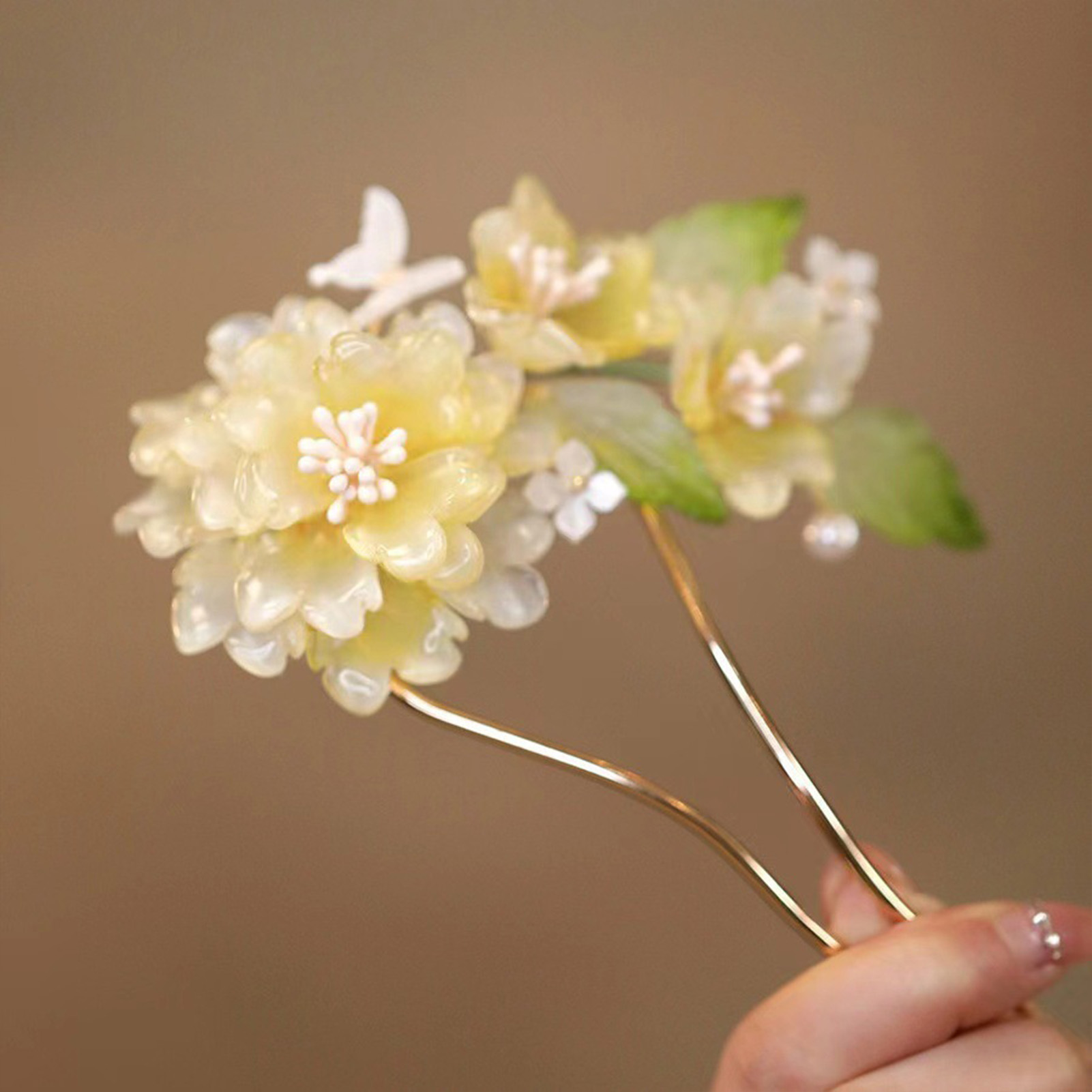 Flower U-shaped Hairpin Chines - مراجعة Hanbok Hair Pin وسعره