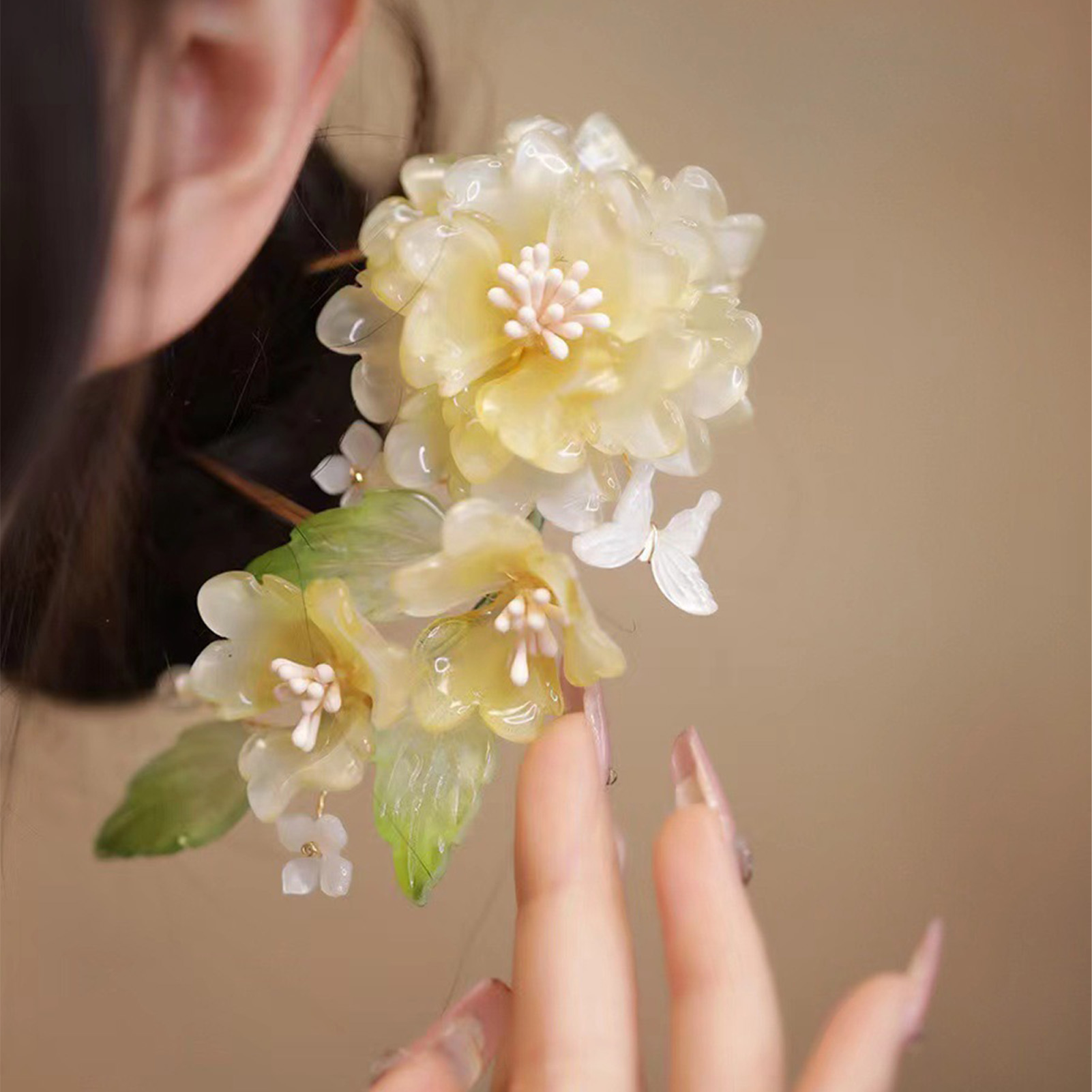 Flower U-shaped Hairpin Chines - مراجعة Hanbok Hair Pin وسعره