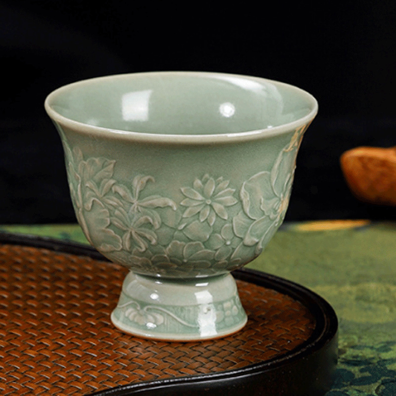 LH celadon teacup tall cup tea - مراجعة Celadon Ceramic Cup وسعره